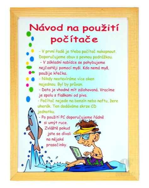 Dřevěný rámeček - Návod na použití počítače