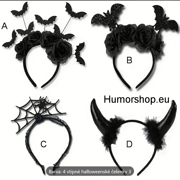 Halloween Čelenka černá zdobená