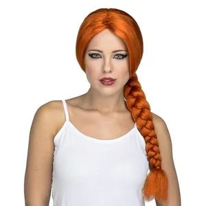 Paruka Fiona - zrzavá s dlouhým  copem