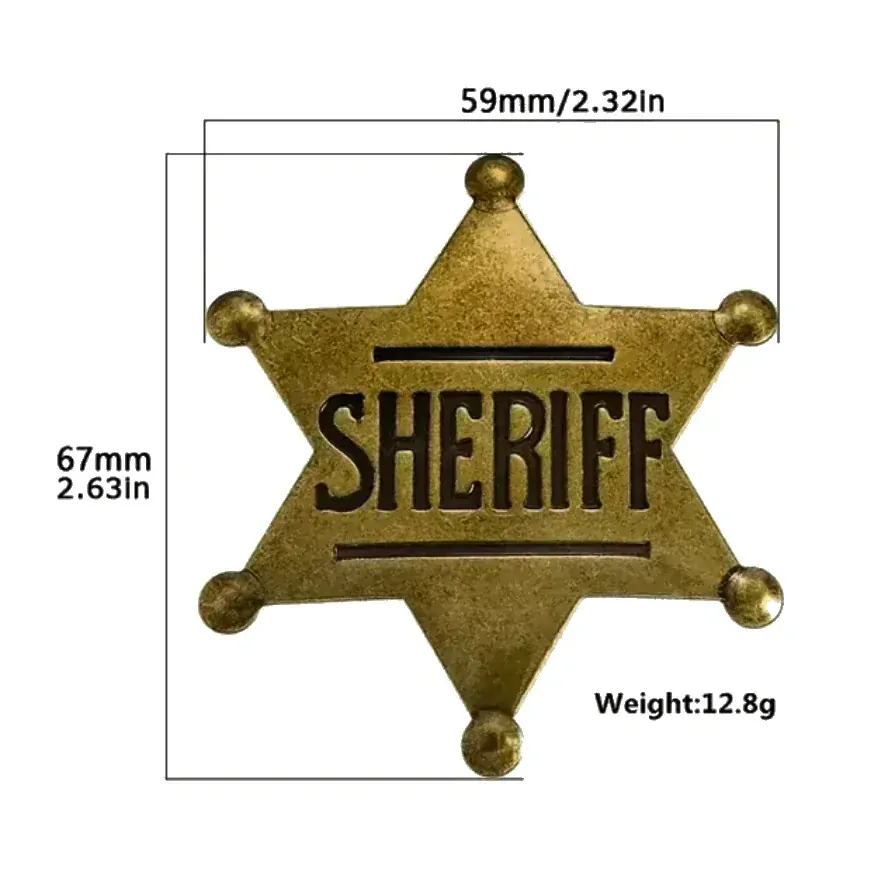 Odznak šerifská hvězda kovová