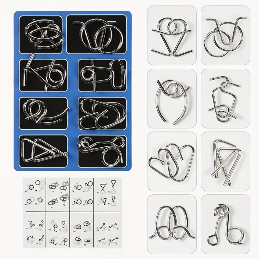 Sada hlavolamů 8ks modrá