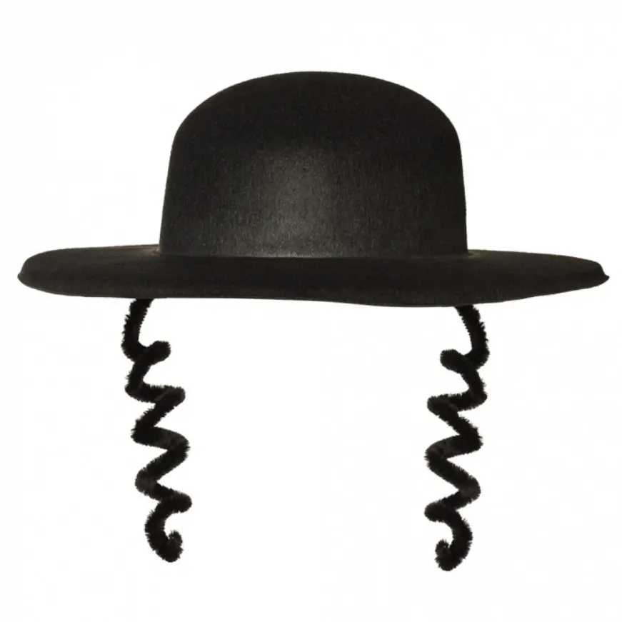 Klobouk  Žid rabín s pejzy