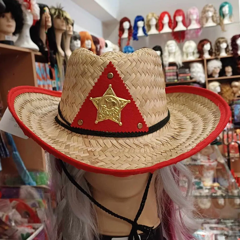Kovbojský klobouk slaměný s hvězdou