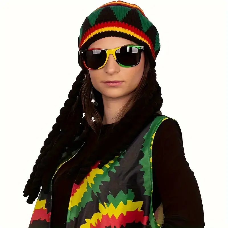 Reggae Jamajský Rasta baret s dredy