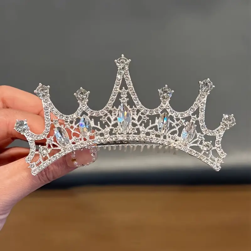 Elegantní diadém do vlasů - třpytivá korunka s kamínky