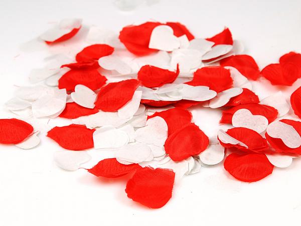 Konfety vystřelovací - srdíčka a lístky růží