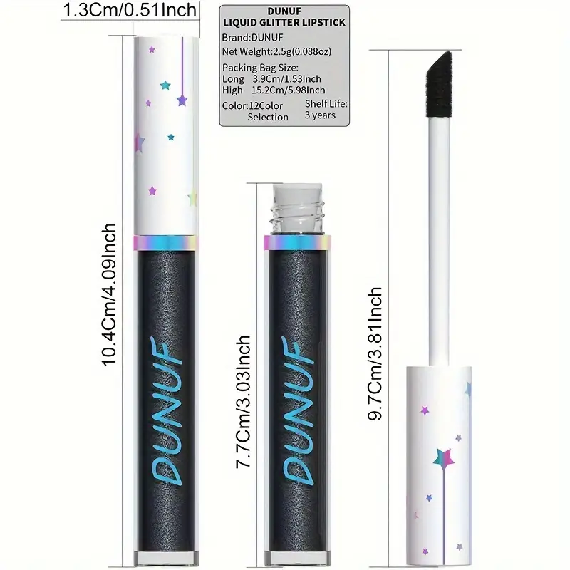 černá tekutá rtěnka s glitry