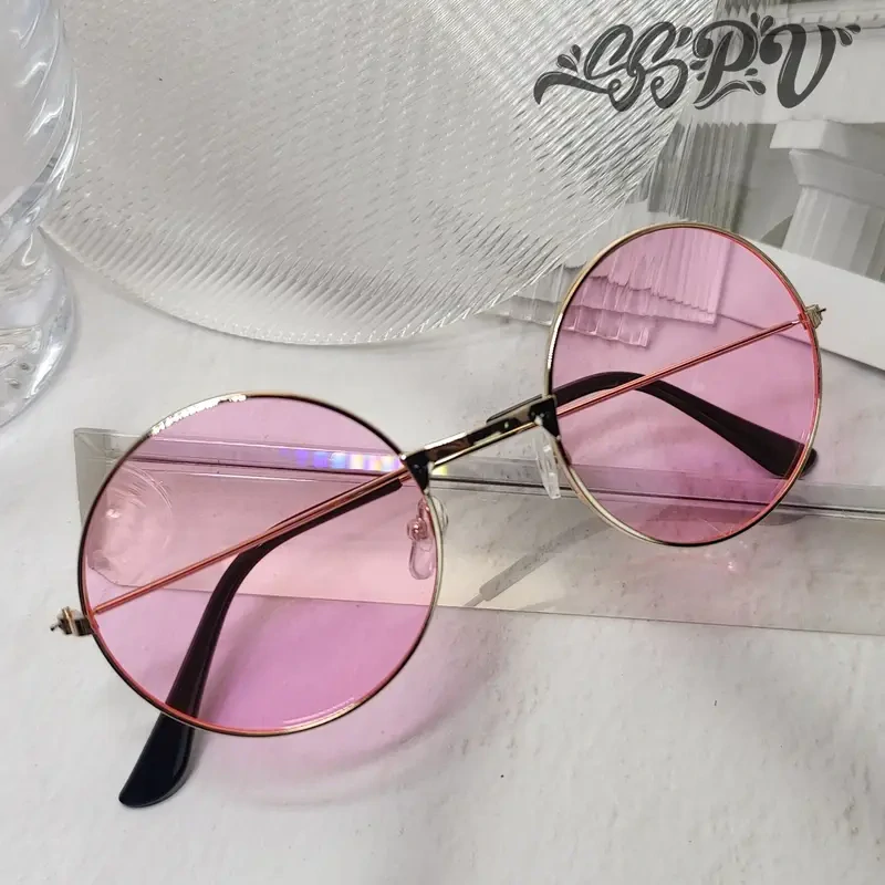 Lenonky - sluneční brýle růžová skla 