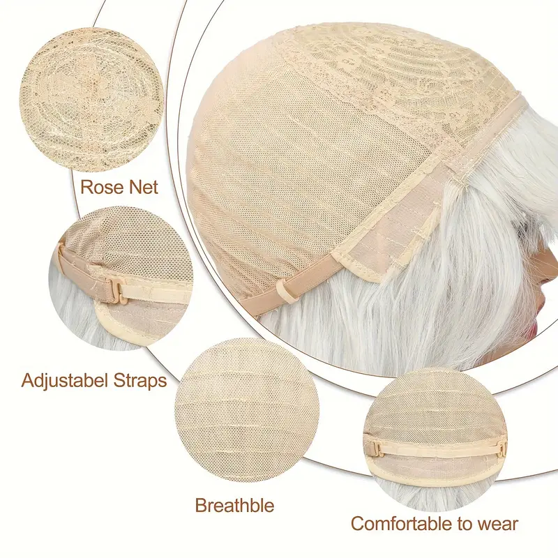 Angela - dlouhá bílá vlnitá paruka