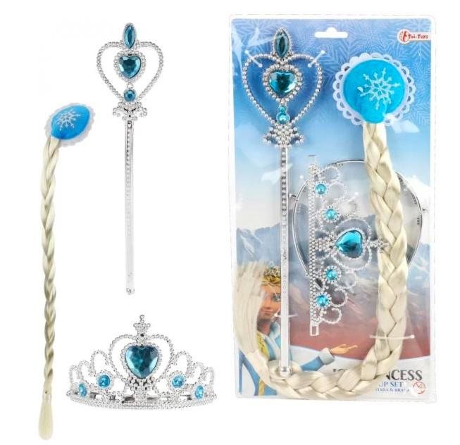  Frozen Elsa sada 3ks korunka hůlka cop