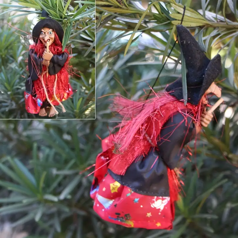 Figurka čarodějnice s koštětem