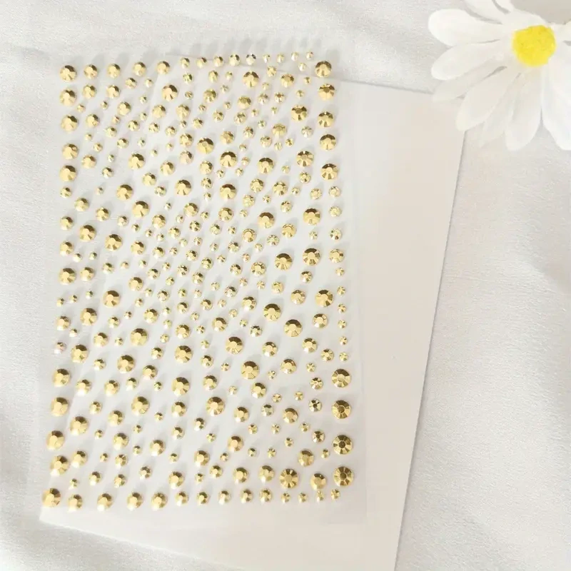 3D samolepky třpytivé kamínky zlaté