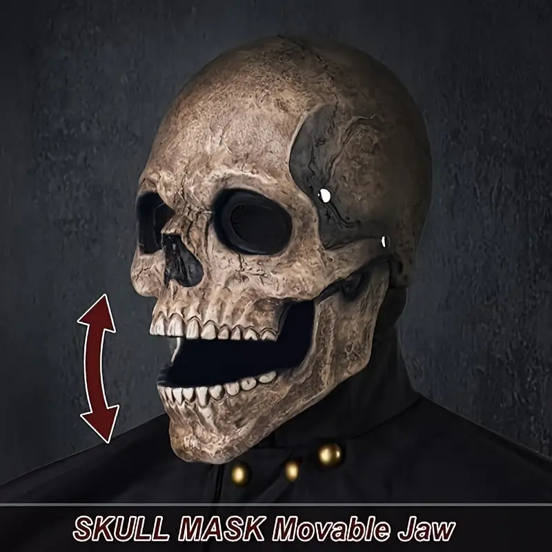 Realistická maska lebka s pohyblivou čelistí