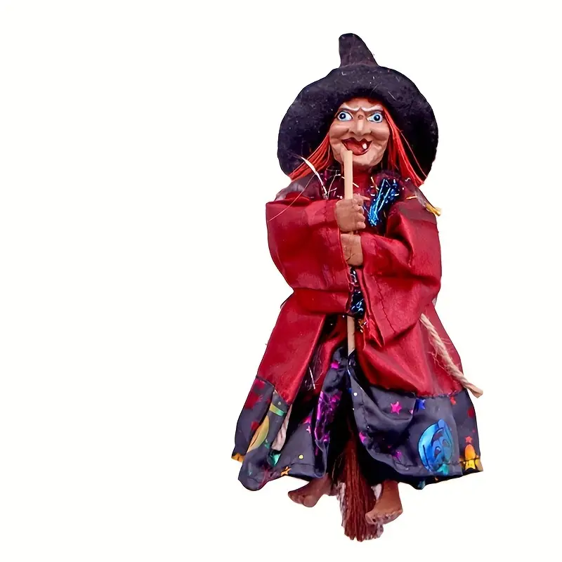 Figurka čarodějnice s koštětem