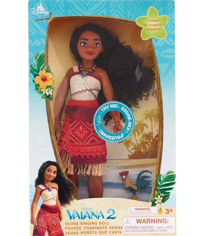 Zpívající panenka Vaiana  s kohoutím přítelem Hei Hei.