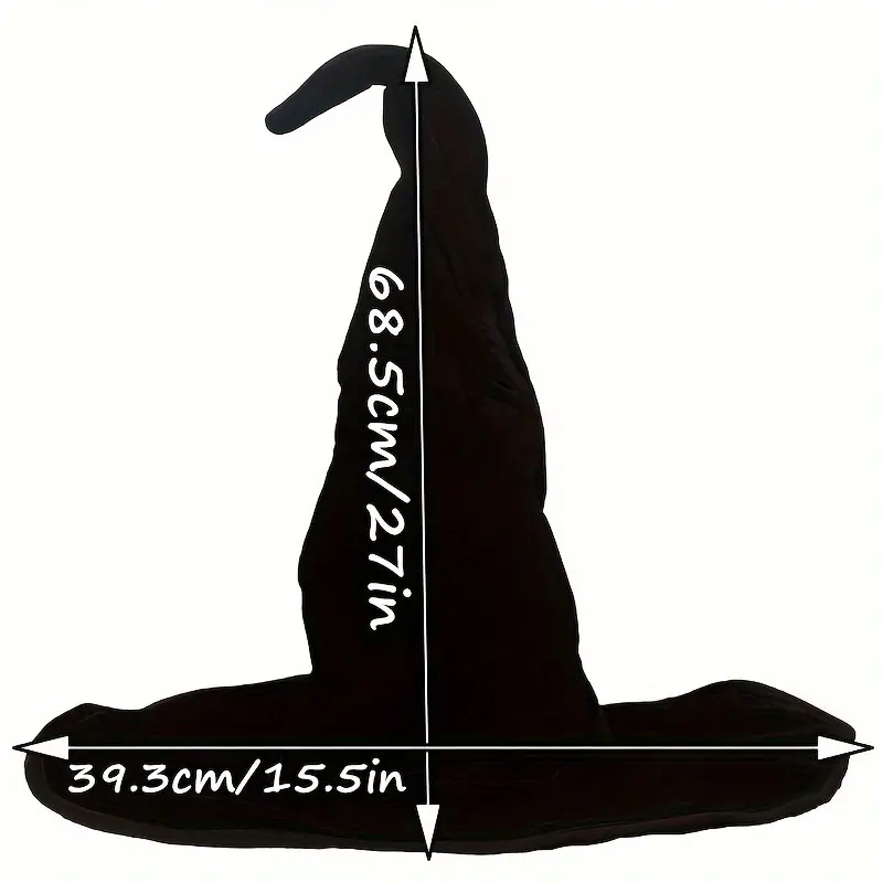 Velký černý tvarovatelný čarodějnický klobouk