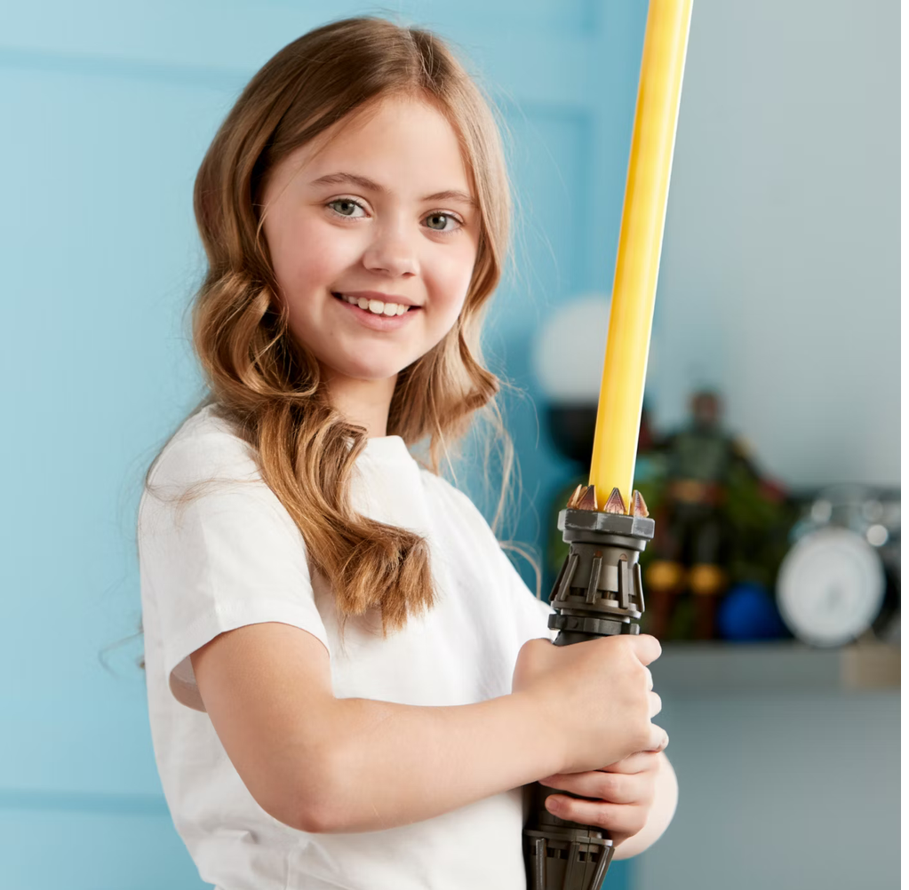 Star Wars odnímatelný světelný meč Rey - žlutý