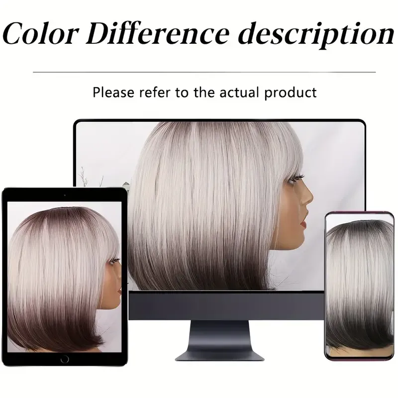 Paruka Ombre- mikádo - směs šedá-hnědá