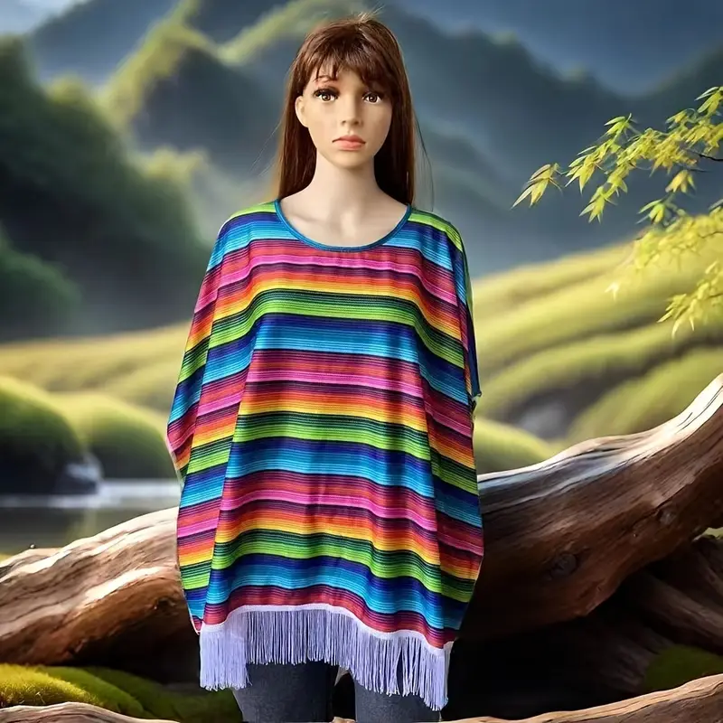 Pončo mexické vícebarevné