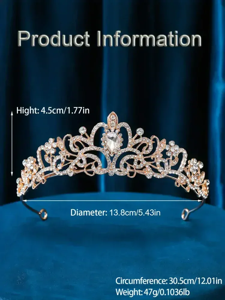 Luxusní korunka - TIÁRA do vlasů QUEEN - bílé kamínky