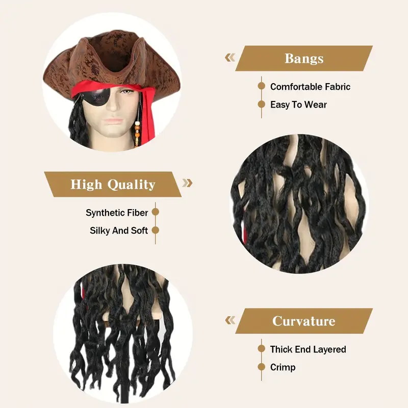 Jack - Pirátský  klobouk  s dredy