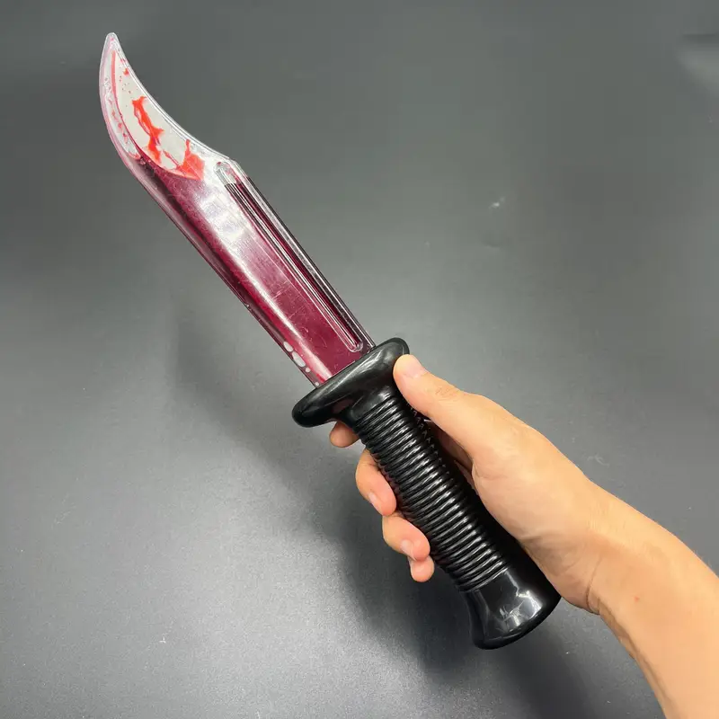 rekvizita Plastová dýka s tekutou krví velká 33,5cm