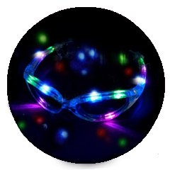 LED svítící brýle – stříbrné