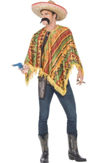 Mexické pončo - Poncho s knírem