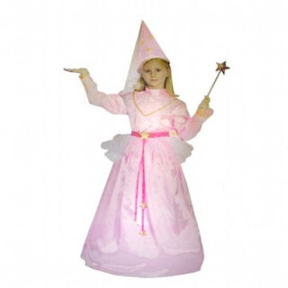dětský kostým Růžová princezna s kloboučkem