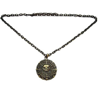 Pirátský náhrdelník - medailon amulet s lebkou