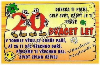 Průkazky výročí 20