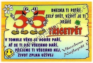 Průkazky výročí - přání k narozeninám 35
