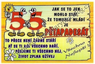 Průkazky výročí - přání k narozeninám 55