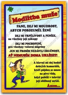 HUMORNÁ CEDULE-Modlitba muže