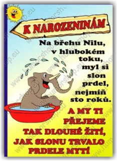 HUMORNÁ CEDULE - Přání k narozeninám