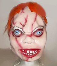 Latexová maska Killer Doll s vlasy