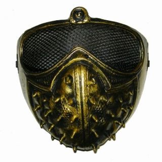 Maska steampunk s ostny zlatá