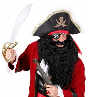 Pirátská záslepka - páska přes oko s lebkou