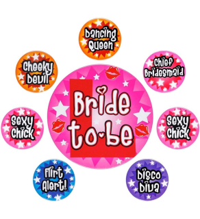 odznaky Bride to Be - tým nevěsty 8ks