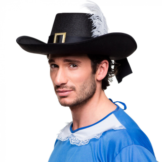 mušketýrský klobouk černý 
