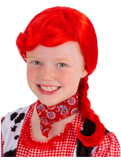  červená paruka  s copem -  Jessie