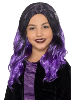 Dětská paruka černo-fialová