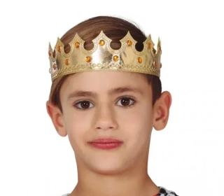Zlatá látková koruna Princ
