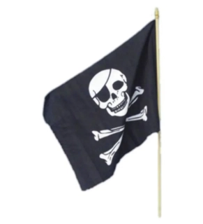 pirátská vlajka s bílou lebkou