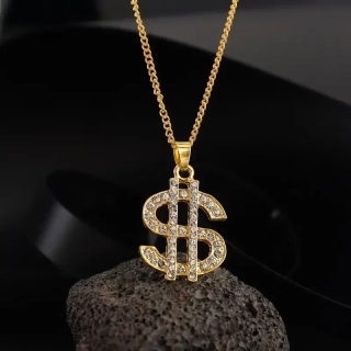 Náhrdelník medailon - Dolar - zlatý