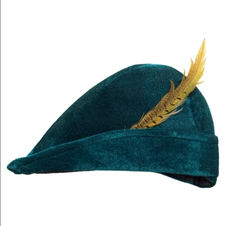 klobouk Robin Hood s pérem zelený