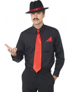 Gangster sada klobouk kravata kapesník