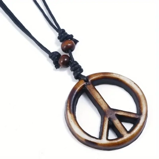 Hippie náhrdelník  symbol míru z pryskyřice