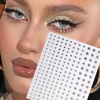 3D samolepky třpytivé kamínky na obličej