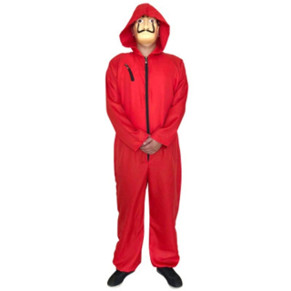 červený kostým s kapucí Papírový Dům  + maska